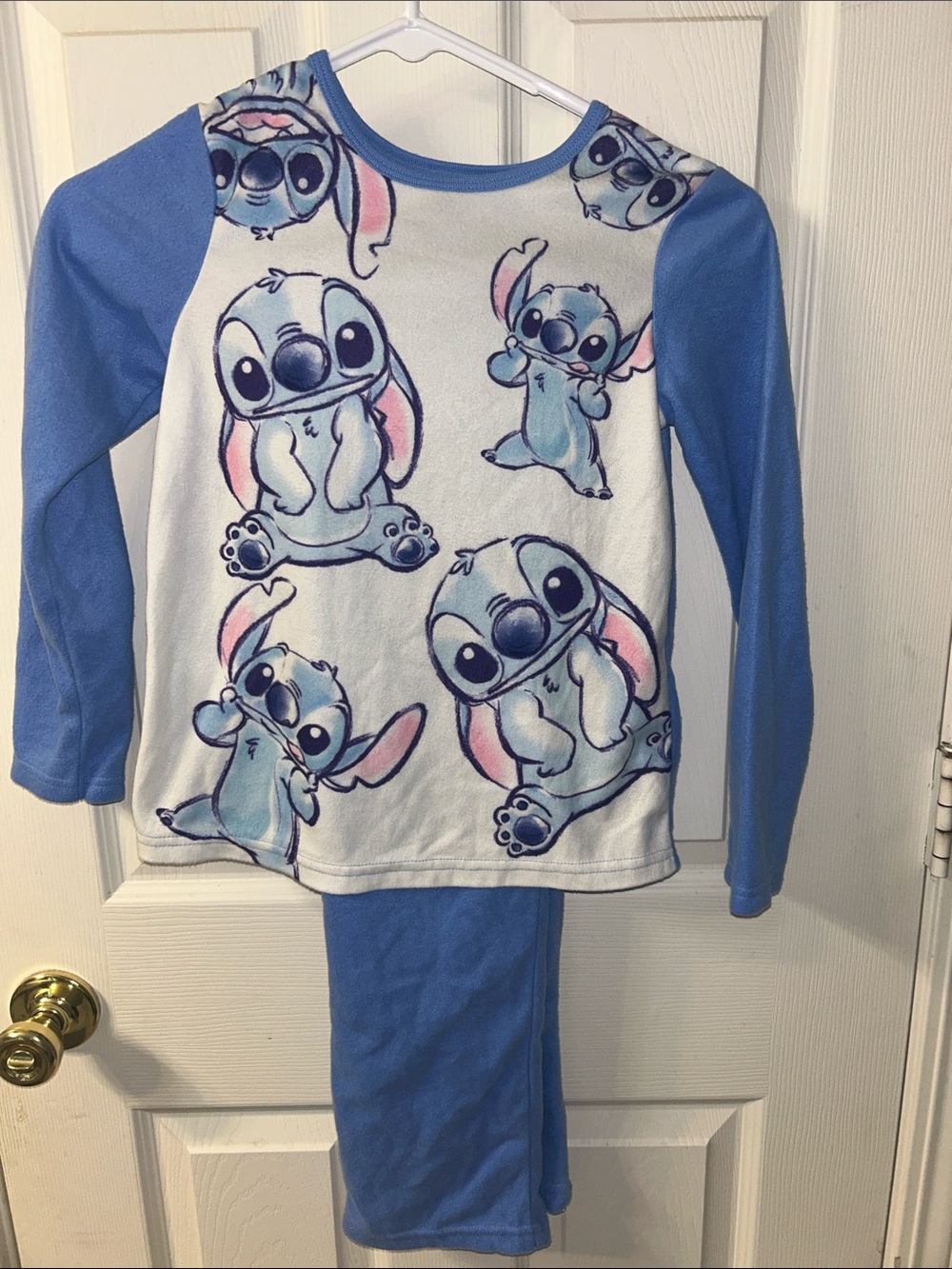 Blue Character-Print Kids Pajama Set - Long Sleeve Top & Pants